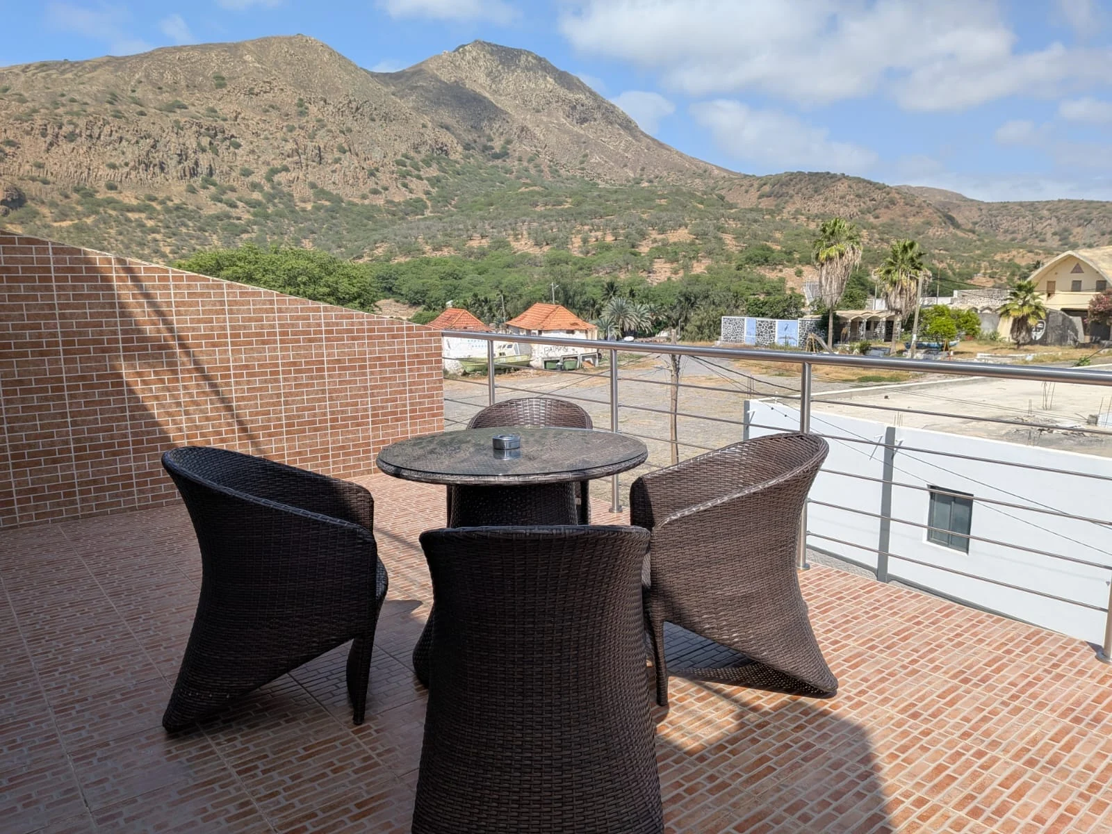 Terrace of the hotel with a view over Tarrafal